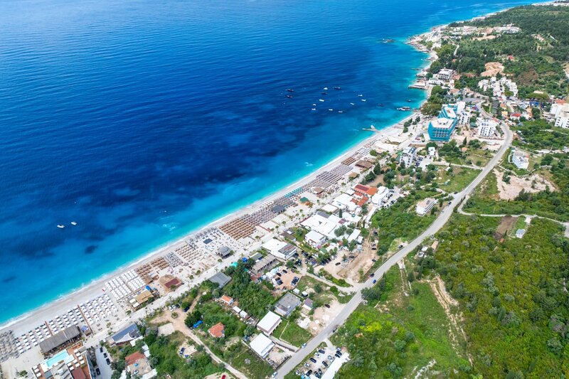Albanian coastline with beautiful beaches
